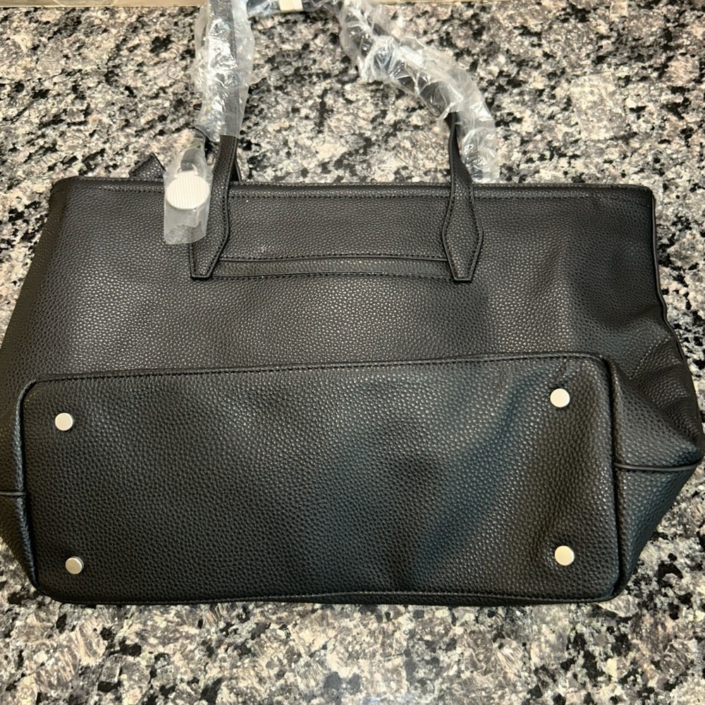 French Connection Bethan Pebble Tote Black 12X14X6 in. Brand New Dust Bag Incl. - Picture 7 of 15